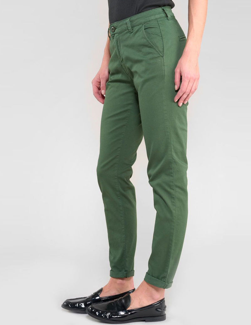 Pantalón Chino Le Temps des Cerises  Dyli6 Verde Mujer