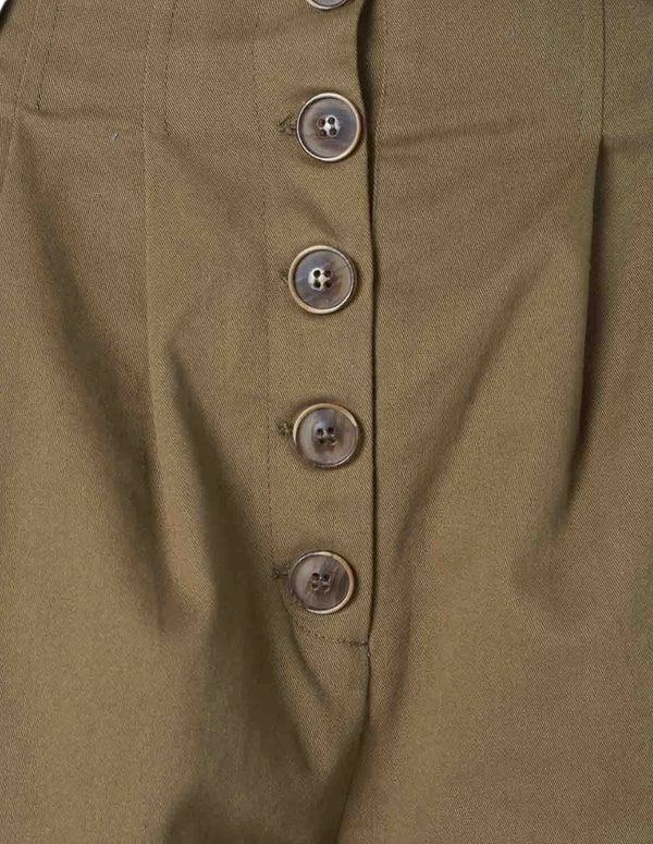 Silvian Heach Super Wide Trousers with Brown Buttons for Women