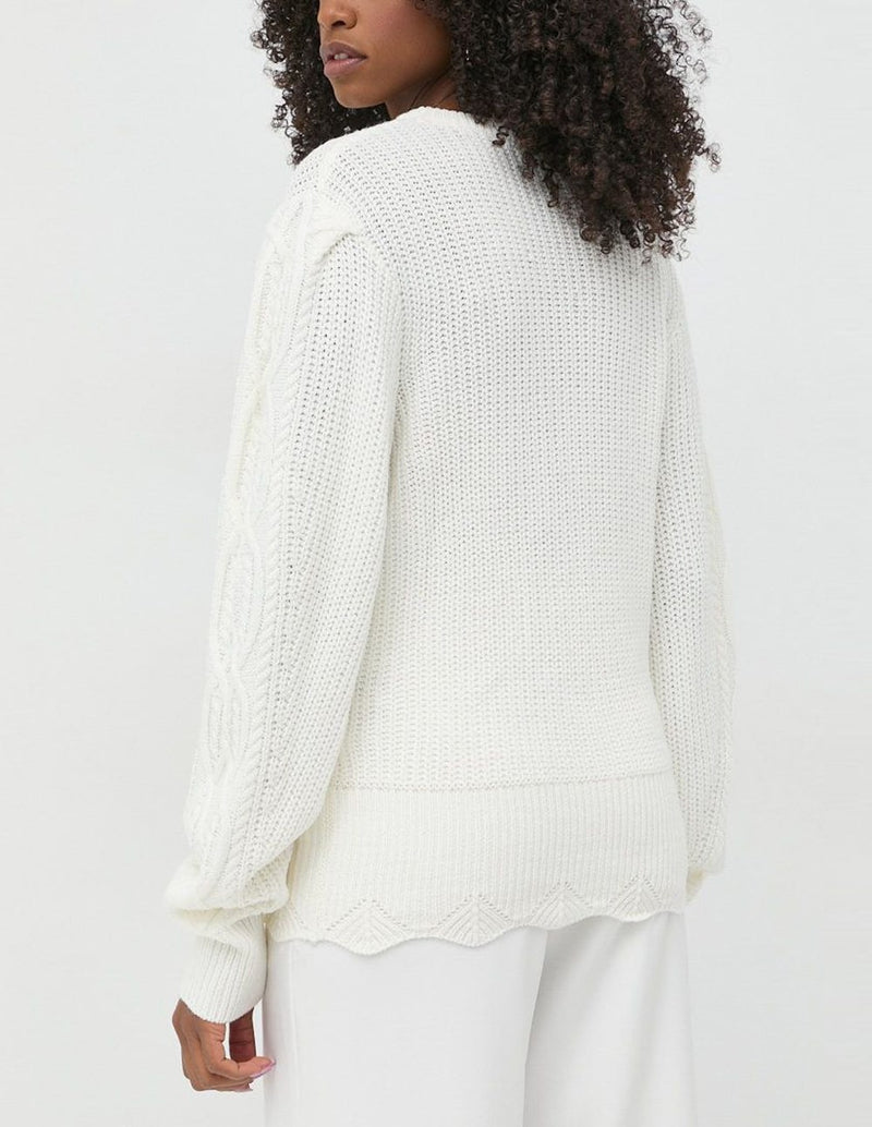 Silvian Heach Women's White Knit Sweater