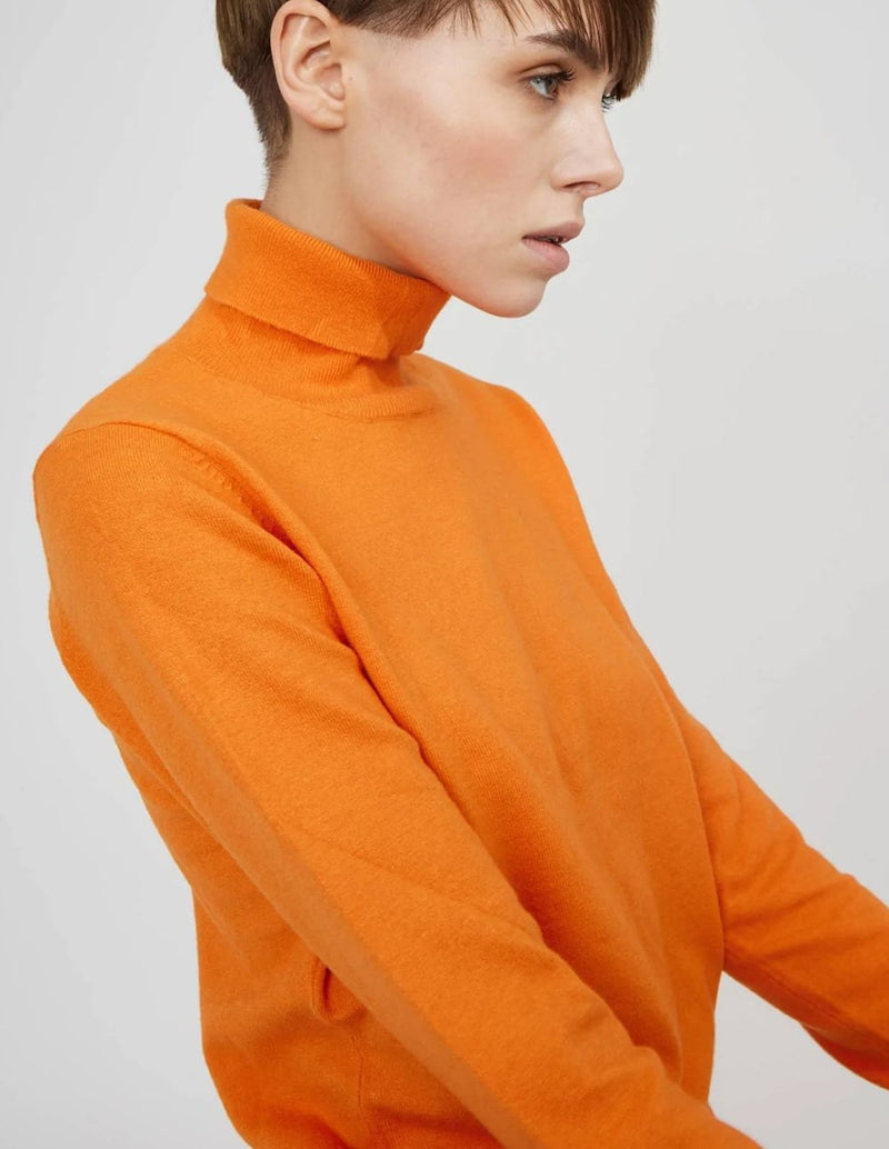 Silvian Heach Turtleneck Orange Woman Sweater