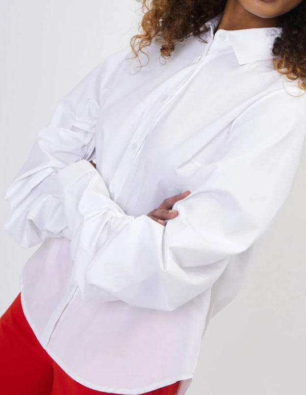 Silvian Heach Shirt with White Gathered Sleeves for Women