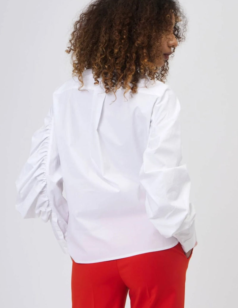 Camisa Silvian Heach con Manga Fruncida Blanca Mujer