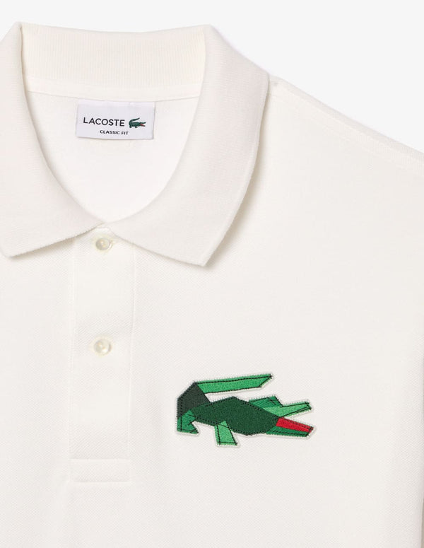 Polo Lacoste con Insignia de Corte Clásico L.12.12 Blanco Hombre