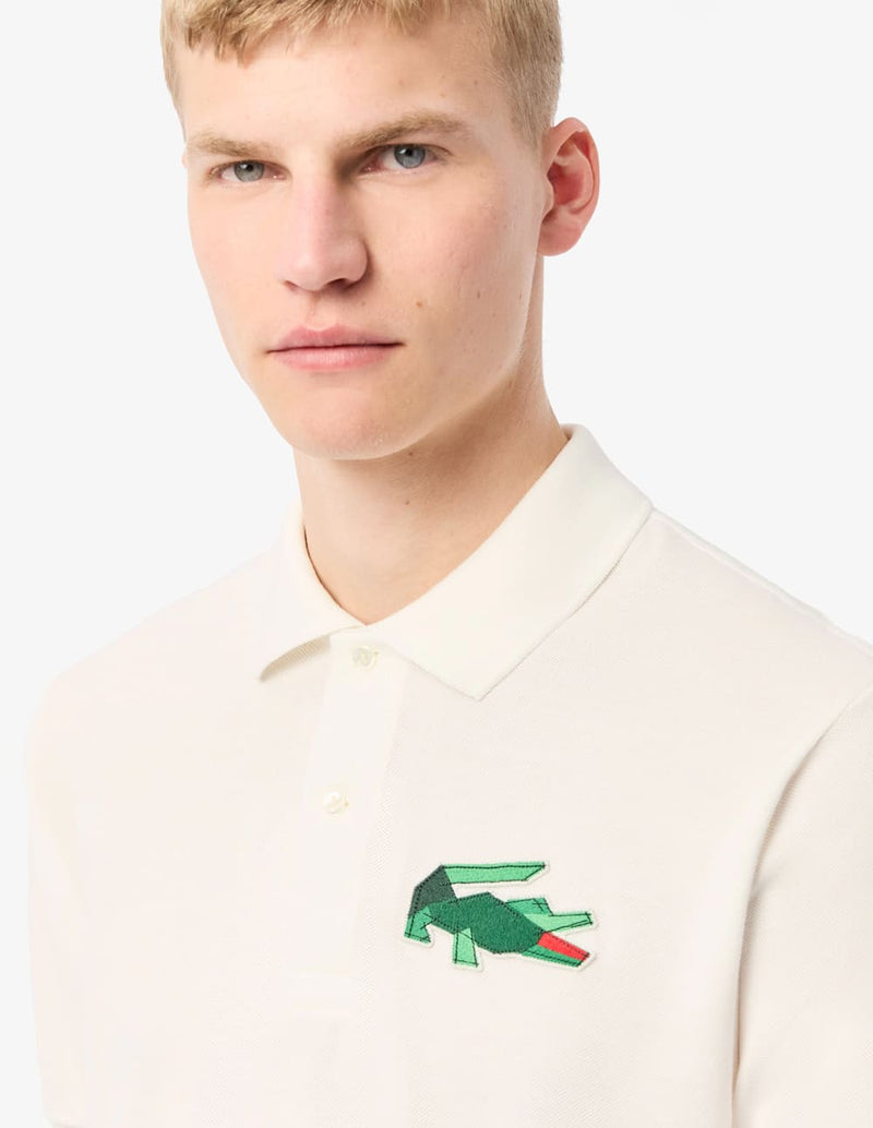 Polo Lacoste con Insignia de Corte Clásico L.12.12 Blanco Hombre