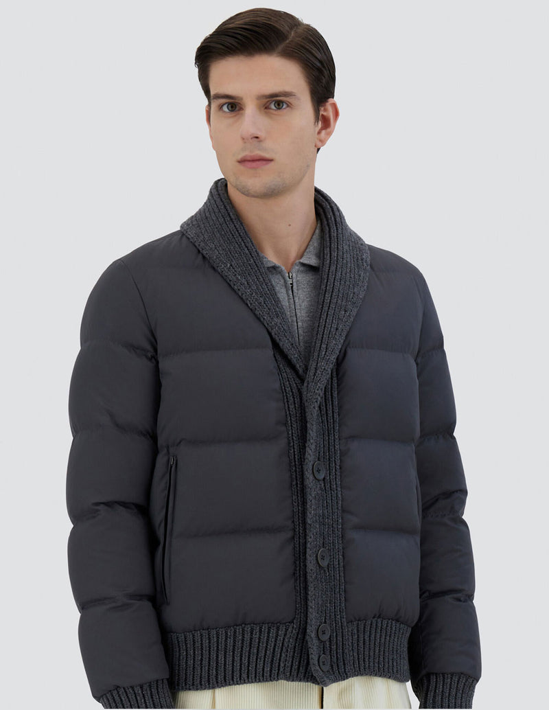 Chaqueta Herno Rellena Plumón de Oca Arendelle Knit Gris Hombre