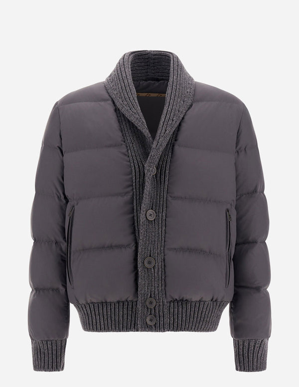 Chaqueta Herno Rellena Plumón de Oca Arendelle Knit Gris Hombre