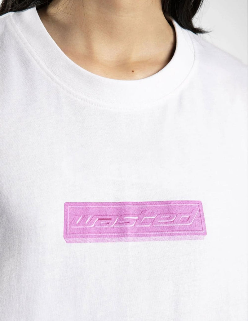 Camiseta WASTED con Logo Blanca Unisex