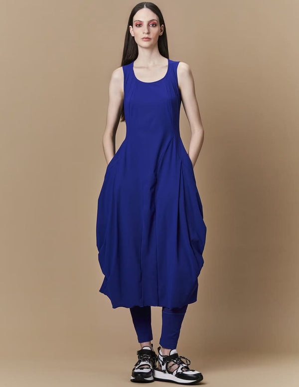 Vestido Hihg At Length Azul Mujer