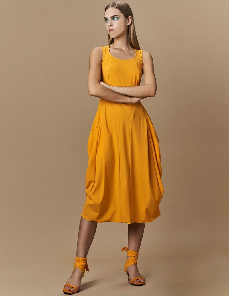 Vestido Hihg At Length Amarillo Mujer