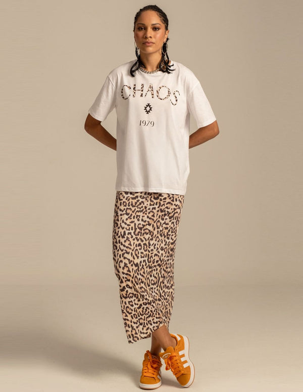 Camiseta Peace and Chaos Menagerie Blanca Mujer