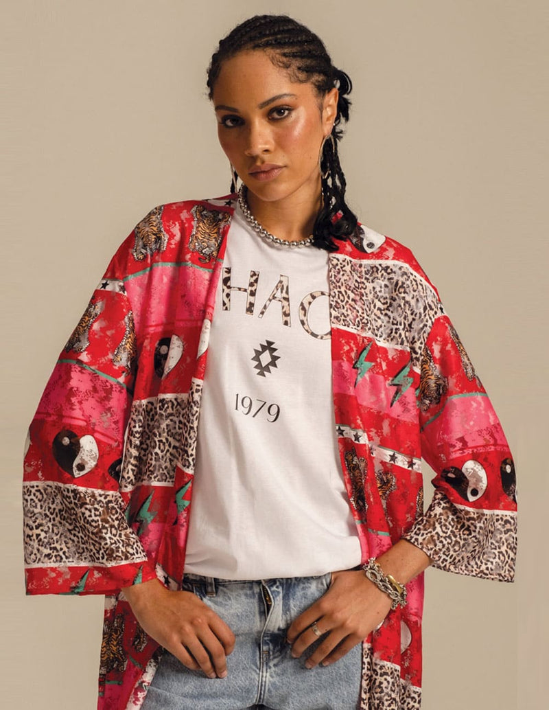 Kimono Peace and Chaos Equinox Lace Multicolor Mujer