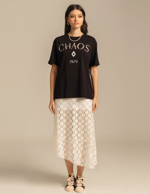 Falda Peace and Chaos Laceflower Blanca Mujer