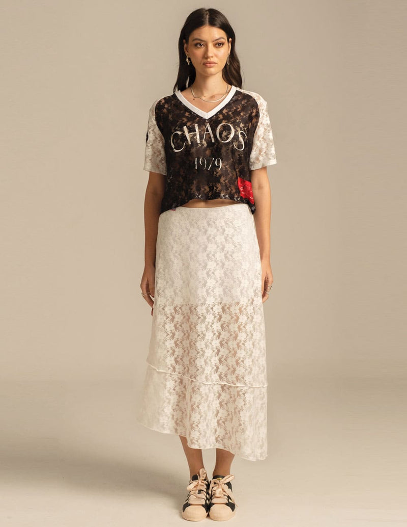 Falda Peace and Chaos Laceflower Blanca Mujer