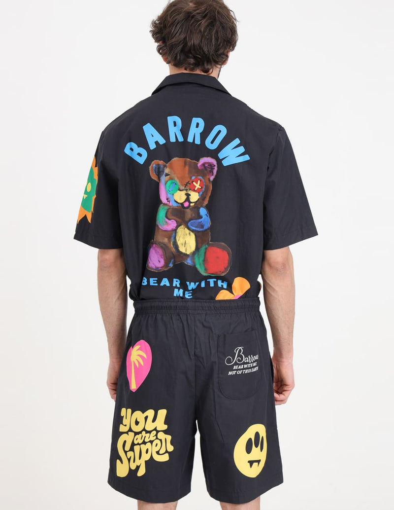 Pantalón Corto  BARROW con Estampado Negro Unisex