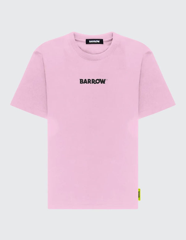 Camiseta BARROW Washed Effect con Logo Rosa Unisex