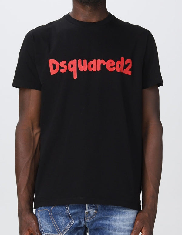 Camiseta Dsquared2 con Logo Negra Hombre