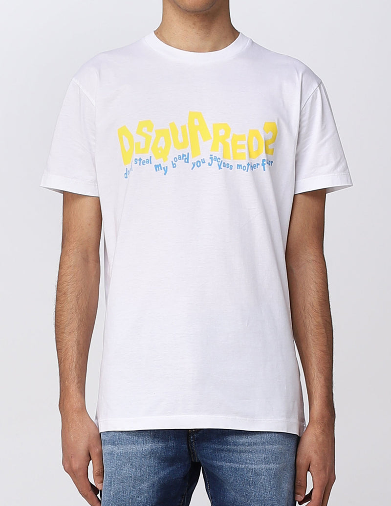 Camiseta Dsquared2 Waving Logo Cool Blanca Hombre