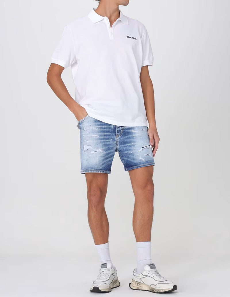 Polo Dsquared2 con Logo Blanco Hombre