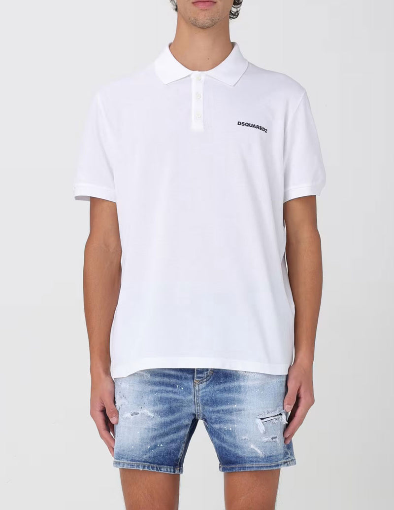 Polo Dsquared2 con Logo Blanco Hombre