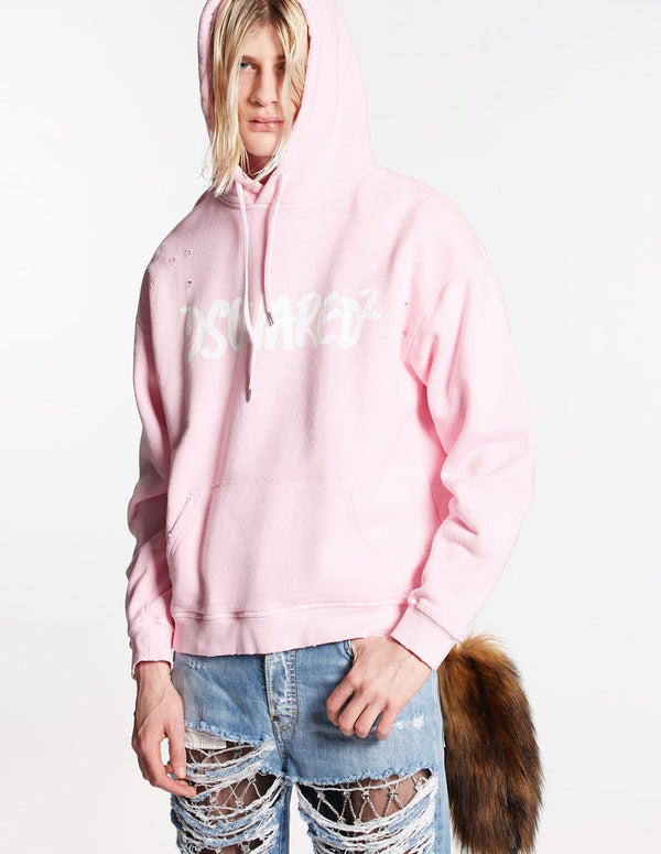 Sudadera con Capucha Dsquared2 Dyed Hercalina Rosa Hombre