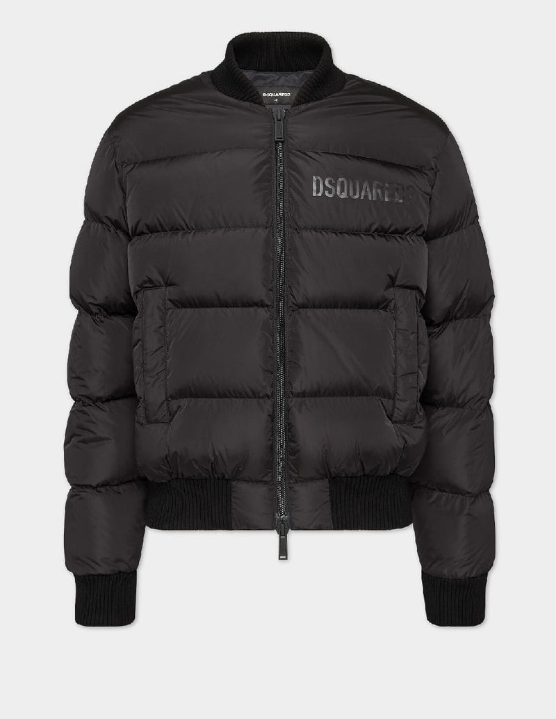 Puffer Bomber Dsquared2 con Logo Negra Hombre