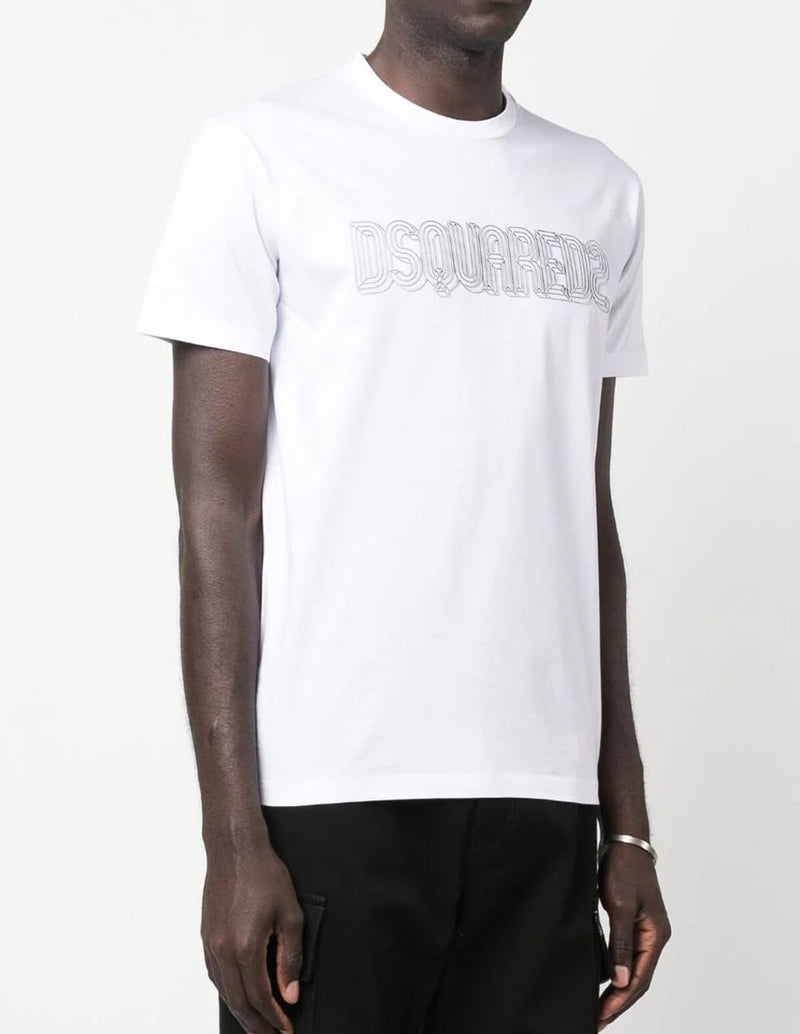 Camiseta Dsquared2 con Logo Blanca Hombre