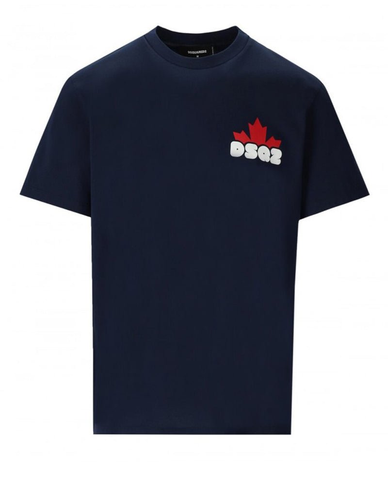 Camiseta Dsquared2 con Logo Azul Marino Hombre