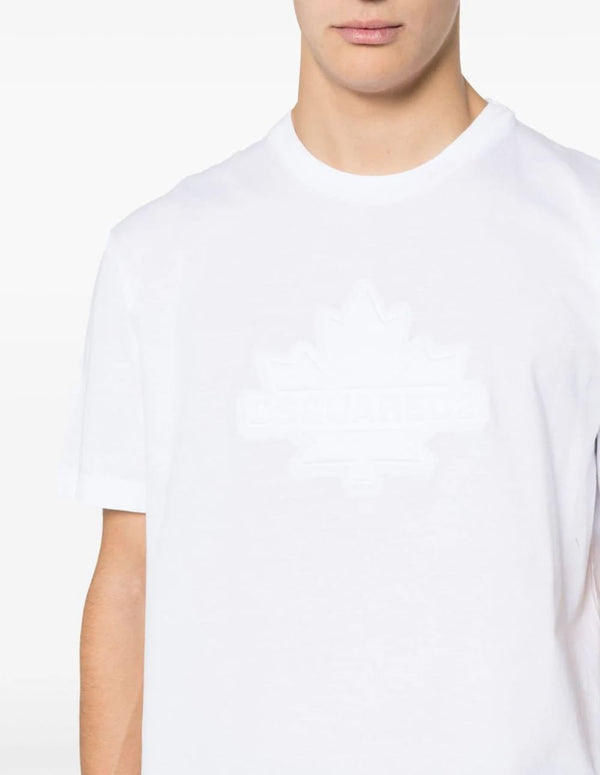 Camiseta Dsquared2 con Logo en Relieve Blanca Hombre