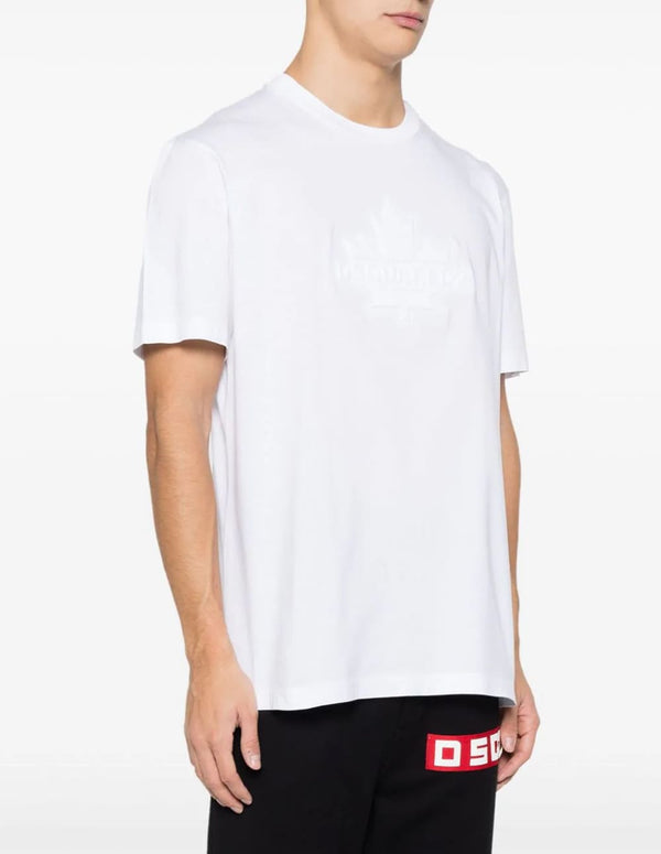 Camiseta Dsquared2 con Logo en Relieve Blanca Hombre