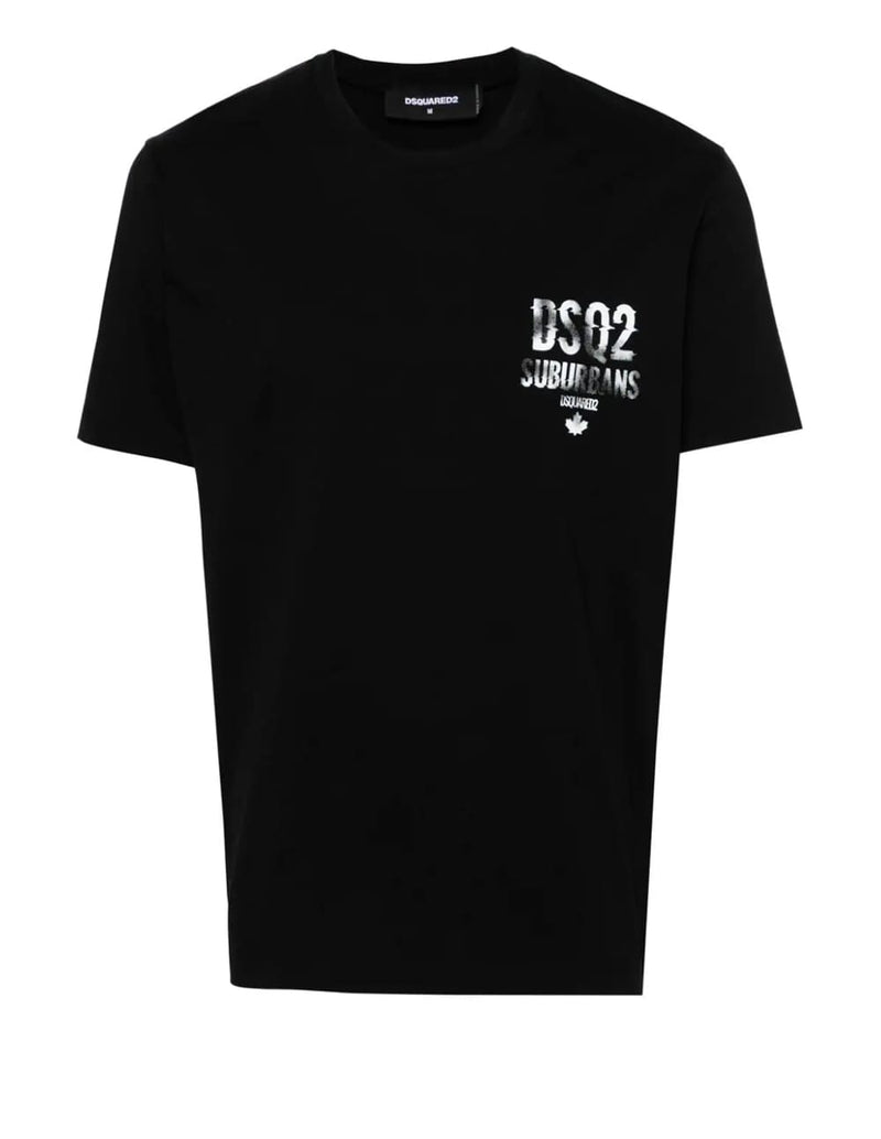 Camiseta Dsquared2 con Logo Negra Hombre