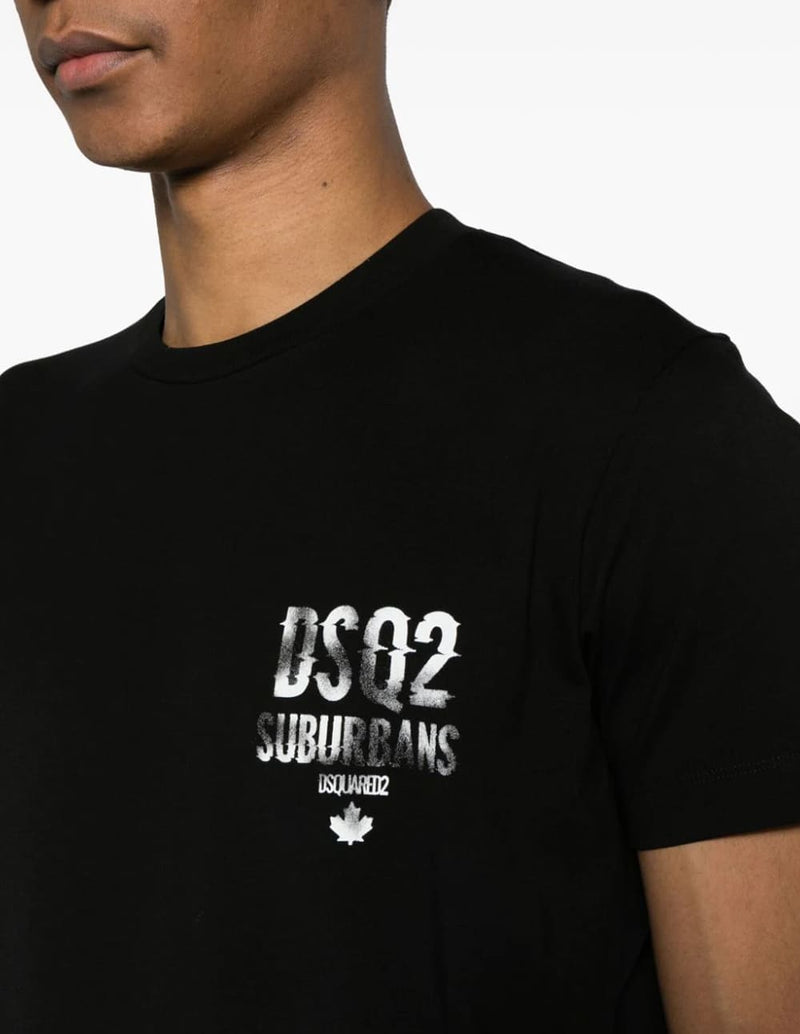 Camiseta Dsquared2 con Logo Negra Hombre