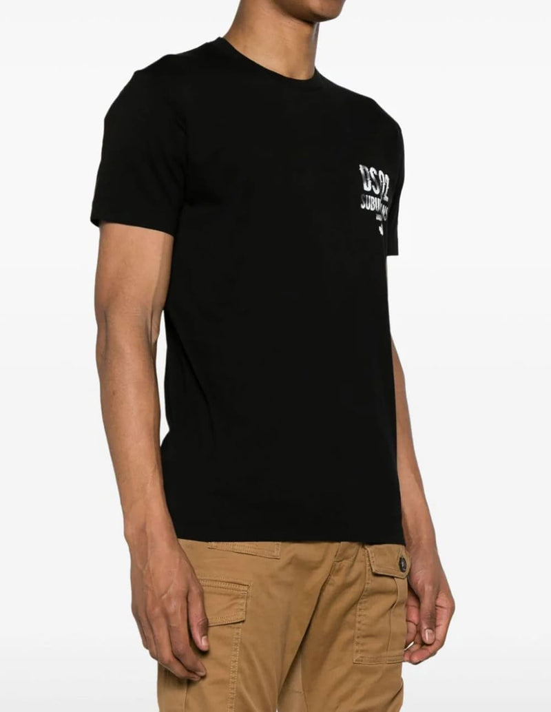 Camiseta Dsquared2 con Logo Negra Hombre