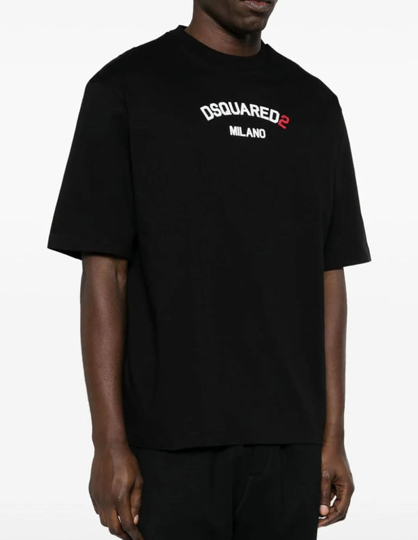 Camiseta Dsquared2 con Logo Estampado Negra Hombre