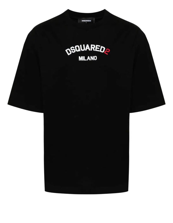 Camiseta Dsquared2 con Logo Estampado Negra Hombre