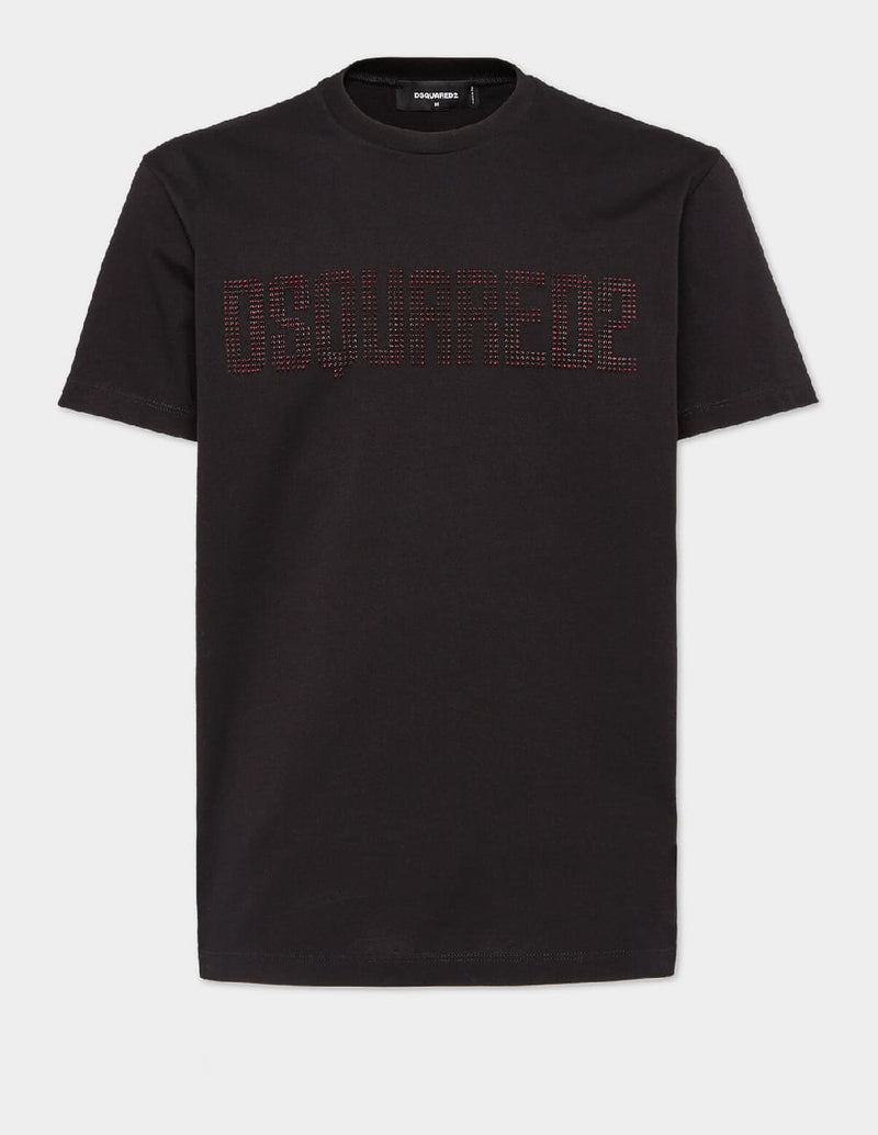 Camiseta Dsquared2 3D Printed Logo Negra Hombre