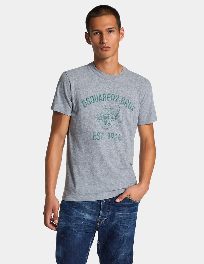 Camiseta Dsquared2 Wash Cool Fit Dsquared2 Bros Gris Hombre