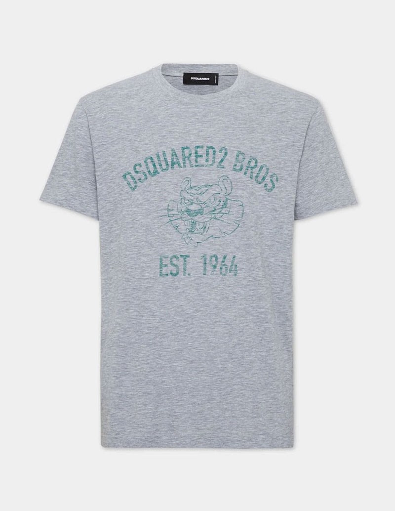 Camiseta Dsquared2 Wash Cool Fit Dsquared2 Bros Gris Hombre