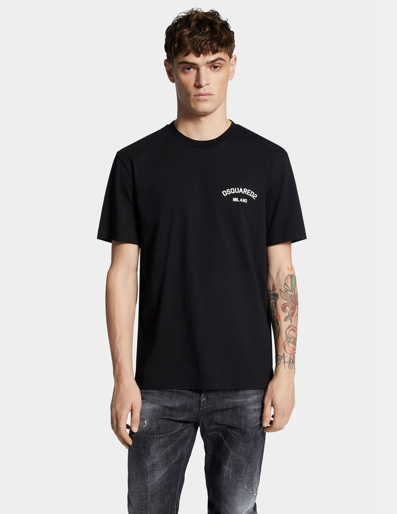 Camiseta Dsquared2 con Logo Negra Hombre