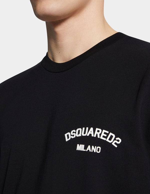 Camiseta Dsquared2 con Logo Negra Hombre