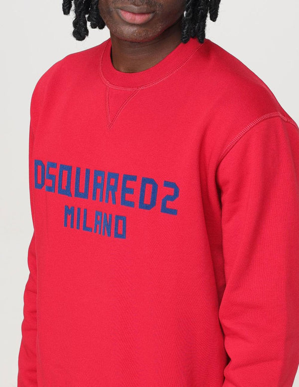 Sudadera Dsquared2 con Logo Estampado Roja Hombre