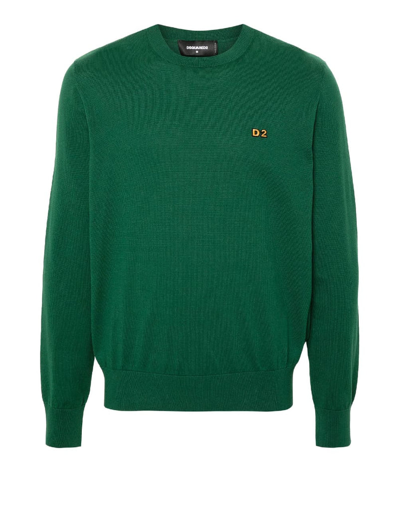 Jersey Dsquared2 con Logo Bordado Verde Hombre