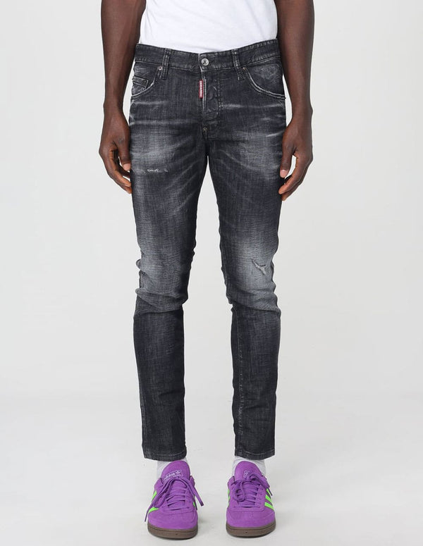 Pantalón Vaquero Dsquared2 con Logo Negro Hombre