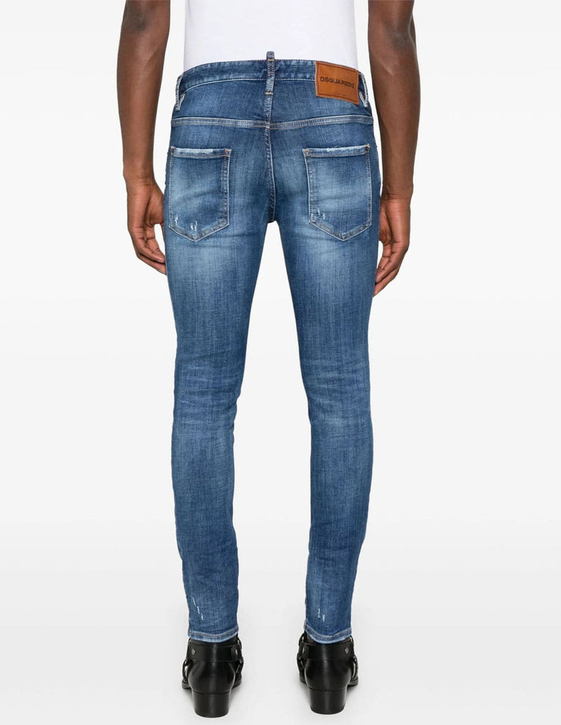 Pantalón Vaquero Dsquared2 con Logo Azul Hombre
