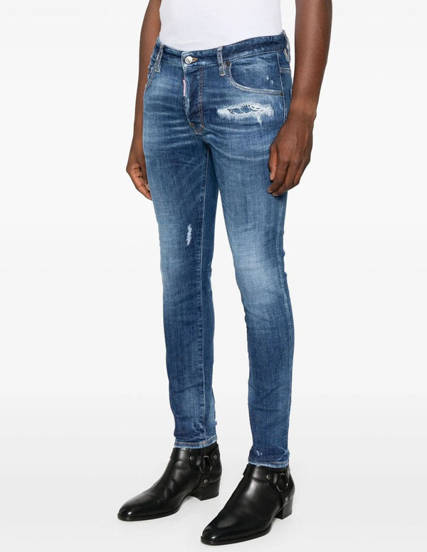 Pantalón Vaquero Dsquared2 con Logo Azul Hombre