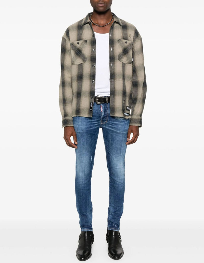 Pantalón Vaquero Dsquared2 con Logo Azul Hombre