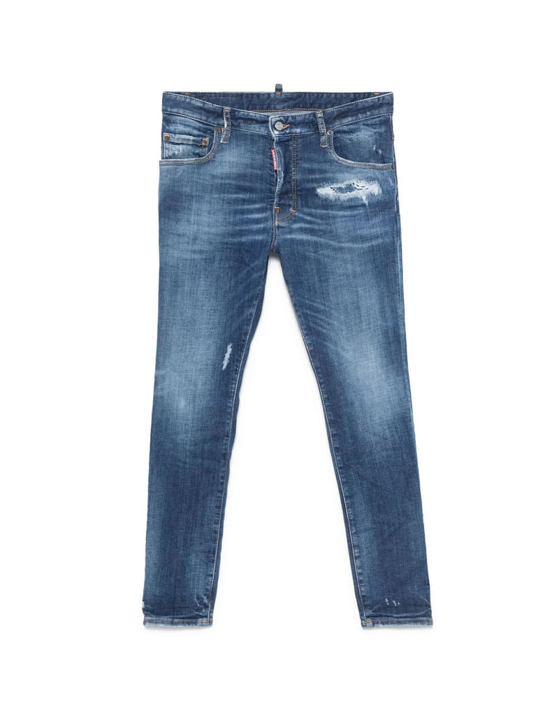 Pantalón Vaquero Dsquared2 con Logo Azul Hombre