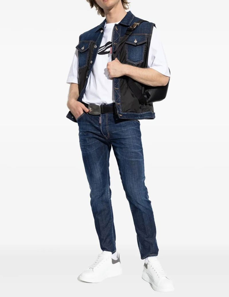 Pantalón Vaquero Dsquared2 con Logo Azul Hombre
