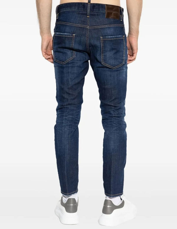 Pantalón Vaquero Dsquared2 con Logo Azul Hombre