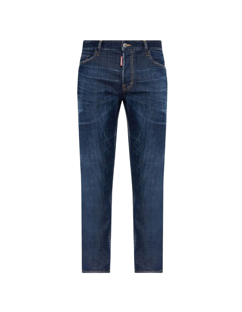 Pantalón Vaquero Dsquared2 con Logo Azul Hombre