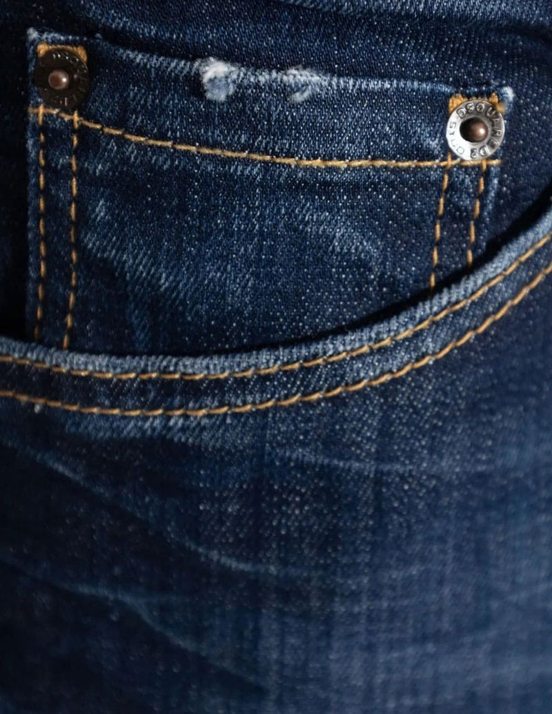 Pantalón Vaquero Dsquared2 con Logo Azul Hombre